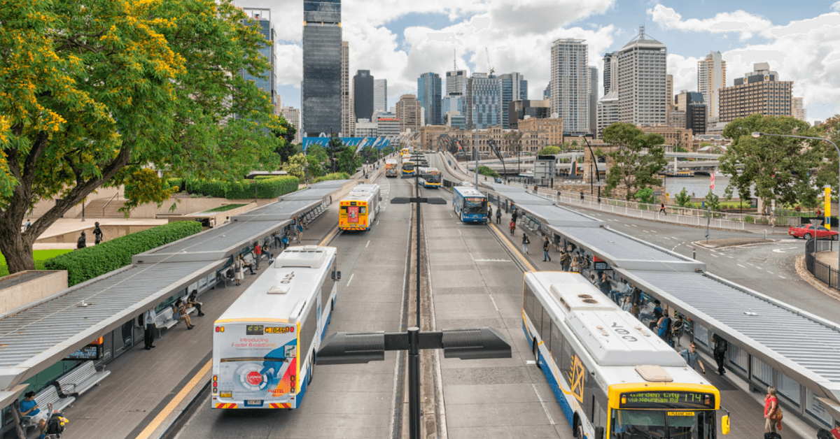 image of sydney's buses at bus station